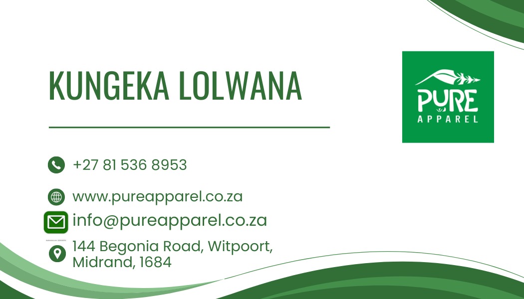 Pure Apparel Business Card